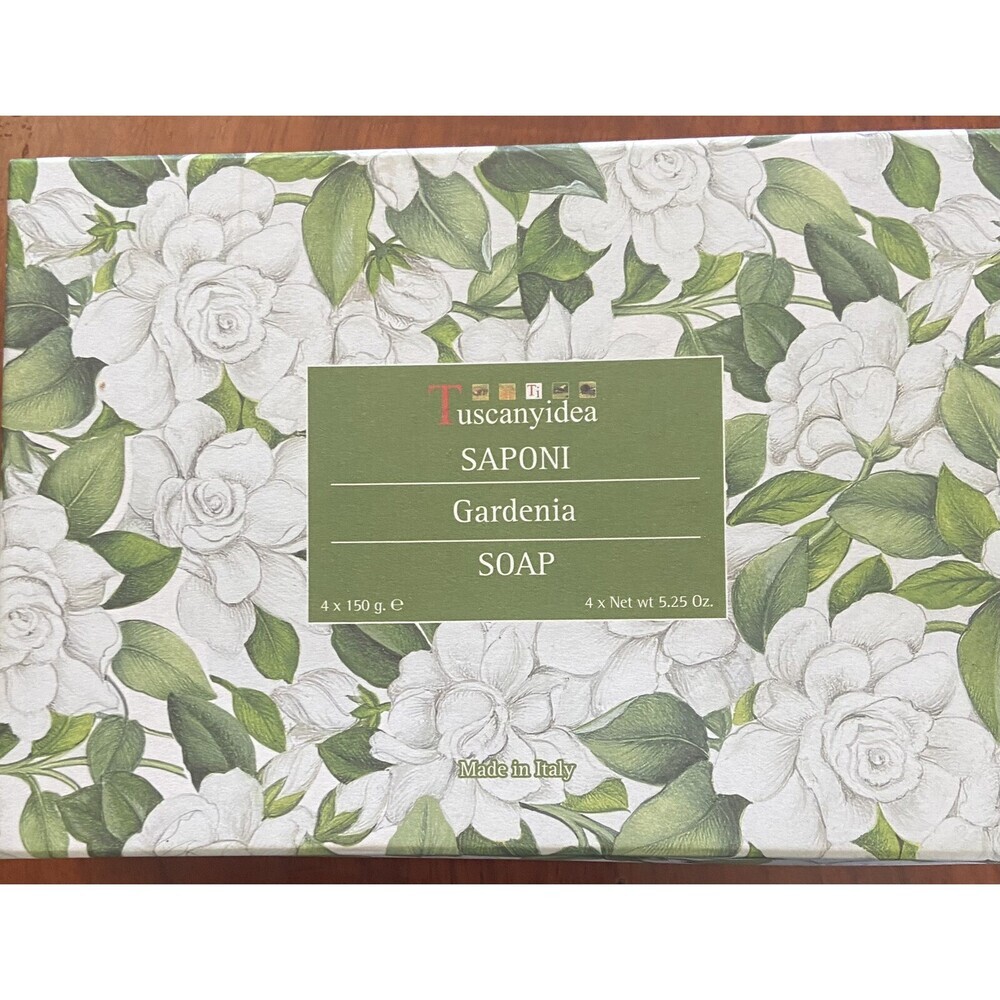 Tuscanyidea Sapani Soap, Gardenia Scented, 4 Bars - NEW!